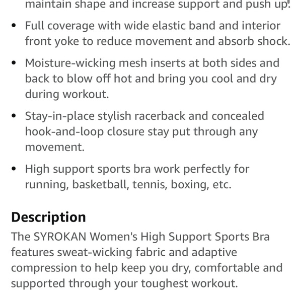 Women's Sports Bra Front Adjustable High Impact Support Lightly Padded Wireless - Picture 9 of 10